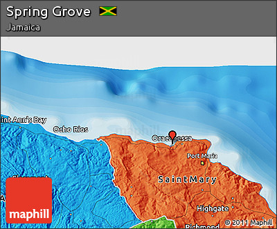 Political 3D Map of Spring Grove