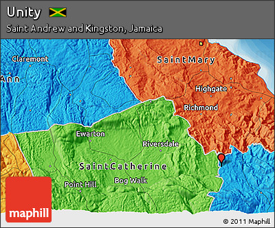 Political 3D Map of Unity