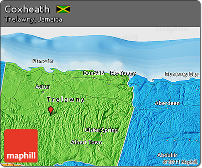 Political 3D Map of Coxheath