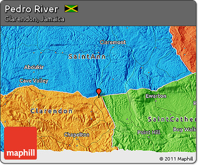 Political 3D Map of Pedro River