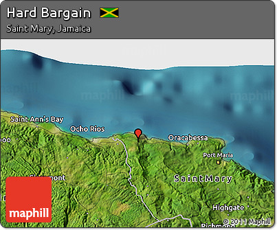Satellite 3D Map of Hard Bargain