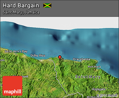 Satellite 3D Map of Hard Bargain