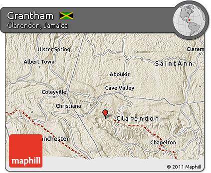 Shaded Relief 3D Map of Grantham