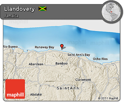 Shaded Relief 3D Map of Llandovery
