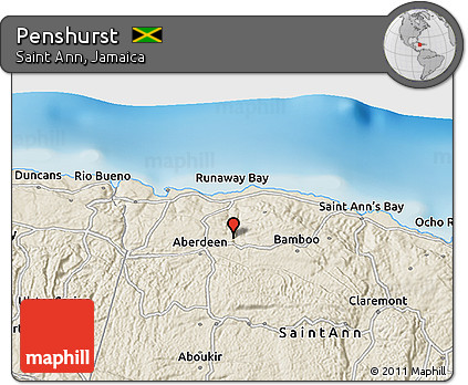 Shaded Relief 3D Map of Penshurst