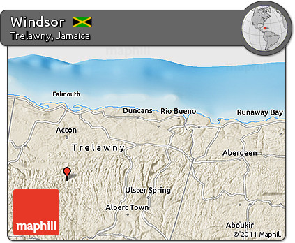 Shaded Relief 3D Map of Windsor