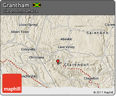 Shaded Relief 3D Map of Grantham