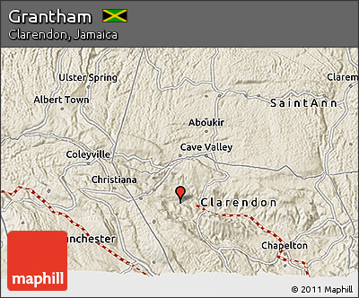 Shaded Relief 3D Map of Grantham