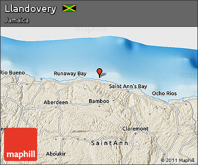 Shaded Relief 3D Map of Llandovery