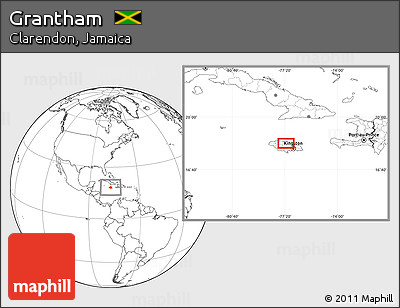 Blank Location Map of Grantham
