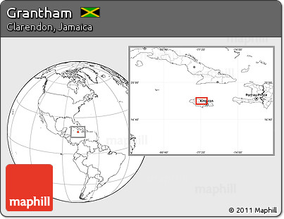 Blank Location Map of Grantham