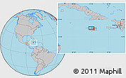 Gray Location Map of the area around 18° 21' 26" N, 77° 16' 30" W