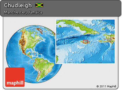 Physical Location Map of Chudleigh