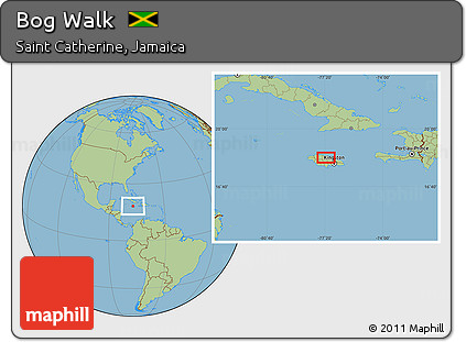 Savanna Style Location Map of Bog Walk