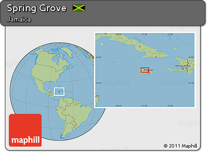 Savanna Style Location Map of Spring Grove