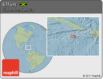 Savanna Style Location Map of Effort, hill shading