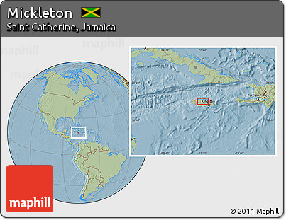 Savanna Style Location Map of Mickleton, hill shading