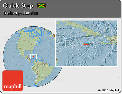 Savanna Style Location Map of Quick Step, hill shading