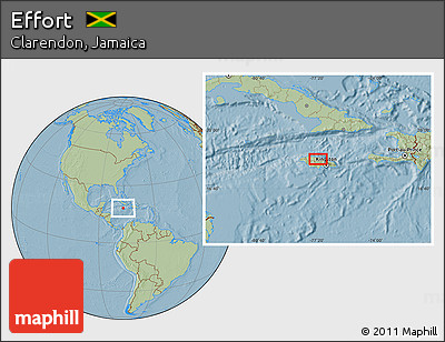 Savanna Style Location Map of Effort, hill shading