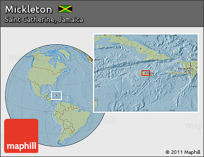 Savanna Style Location Map of Mickleton, hill shading