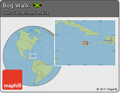 Savanna Style Location Map of Bog Walk