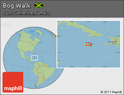 Savanna Style Location Map of Bog Walk