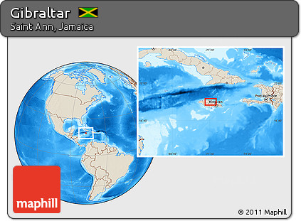 Shaded Relief Location Map of Gibraltar