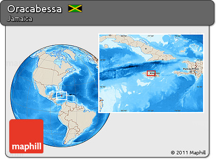 Shaded Relief Location Map of Oracabessa