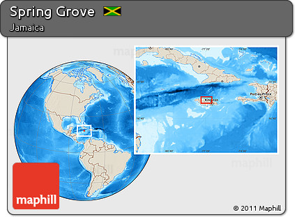 Shaded Relief Location Map of Spring Grove