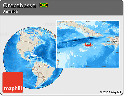 Shaded Relief Location Map of Oracabessa