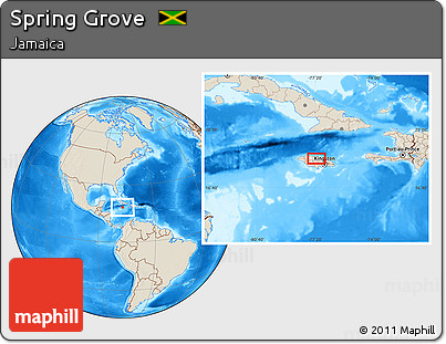 Shaded Relief Location Map of Spring Grove