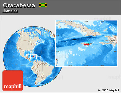 Shaded Relief Location Map of Oracabessa