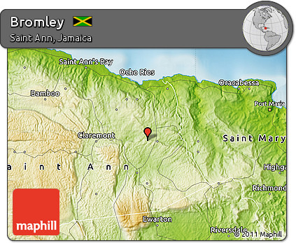 Physical Map of Bromley