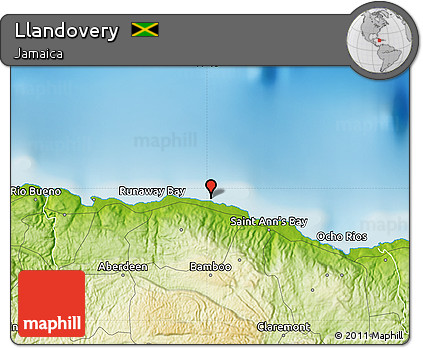 Physical Map of Llandovery