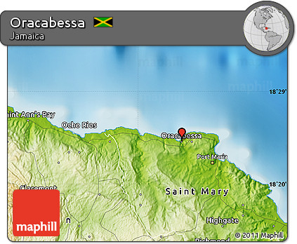 Physical Map of Oracabessa