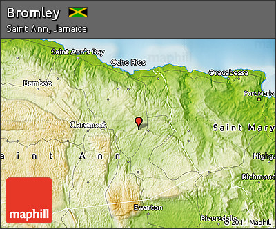 Physical Map of Bromley