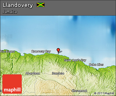 Physical Map of Llandovery