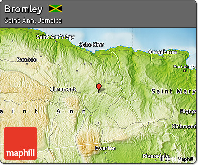 Physical Map of Bromley