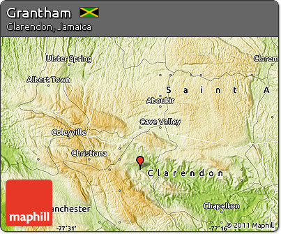Physical Map of Grantham