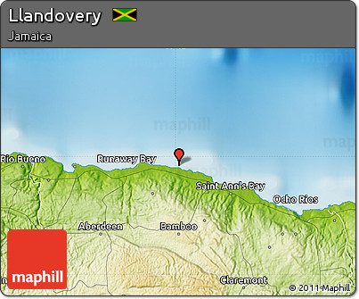 Physical Map of Llandovery