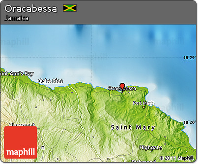 Physical Map of Oracabessa