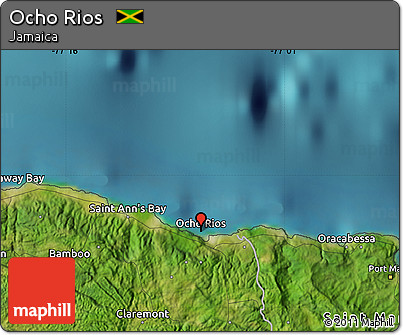 Satellite Map of Ocho Rios