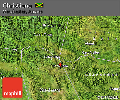Map Of Manchester Jamaica Free Satellite Map Of Christiana