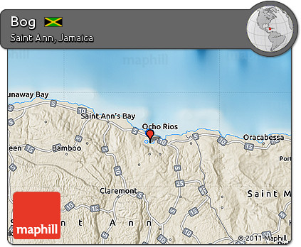 Shaded Relief Map of Bog