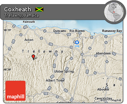 Shaded Relief Map of Coxheath