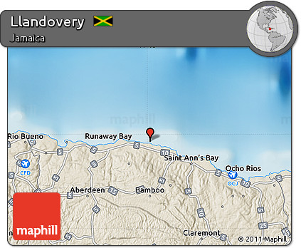 Shaded Relief Map of Llandovery