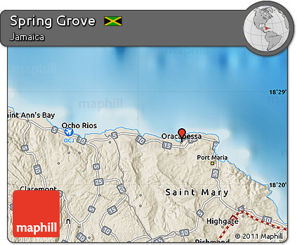 Shaded Relief Map of Spring Grove