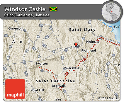 Shaded Relief Map of Windsor Castle
