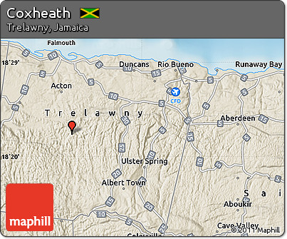 Shaded Relief Map of Coxheath