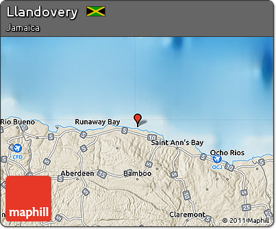Shaded Relief Map of Llandovery